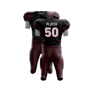 Customizable American Football Uniform Men's Sublimated Jersey Pants Set Moisture Wicking Fitted Short Sleeve Geometric Print - Product Image 3