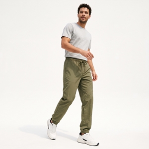 Men Lightweight Breathable Jogger Pants <b>Drawstring</b> Elastic Waist Jogging <b>Trousers</b> with Side Pockets Casual Wear - Product Image 3