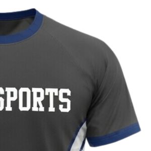 Unisex Charcoal Gray White Sublimation Netball Shirt Polyester Short Sleeve Crewneck <b>Athletic</b> Sports Wear Side Panel Training Ap - Product Image 4