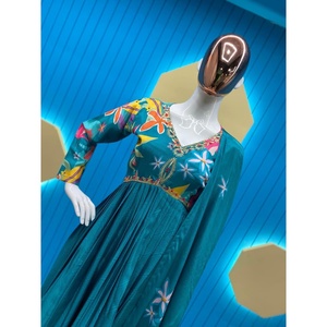 งานปักลาย Chinon ที่น่าสนใจงานปักเรียงตามลำดับตัดด้านล่างด้วยสีเขียว dupatta - Product Image 5