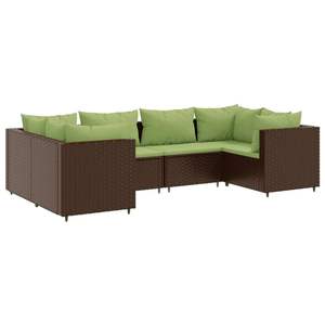 Ensemble de salon de jardin en rotin PE brun avec structure en acier thermolaqué et polyester pour les ensembles de jardin - Product Image 2