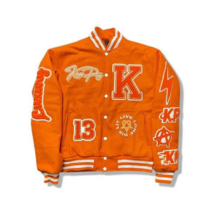 Veste de baseball universitaire personnalisée pour hommes, veste de haute qualité en laine chenille graffiti broderie hiver style collège - Product Image 2