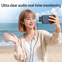 Micrófono Inalámbrico con Reducción de Ruido, Transmisión de Audio en Tiempo Real, Mini Altavoz con Clip para Transmisión en Vivo, Teléfono Inteligente