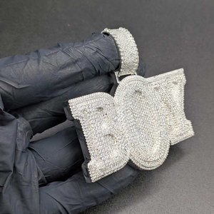 Colgante de Lujo con Diamante Moissanita para Hombre, Plata 925, Joyería Hip Hop Iced Out, Collar con Nombre Personalizado, Regalo Elegante y Distintivo para Hombre - Product Image 5