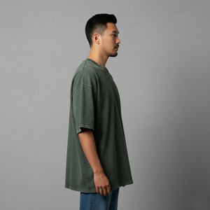 T-shirts Hip Hop Homme Unisexe en Coton/Polyester de Haute Qualité, Vente en Gros, Logo Brodé Personnalisé, Épaules Tombantes - Product Image 3