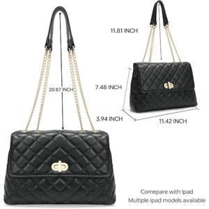 Women’s <b>Medium</b> Quilted Shoulder Bag, Fashion Crossbody <b>Handbag</b>, Stylish Everyday Purse for Shopping, Travel, and Casual Wear - Product Image 4