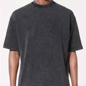 T-shirt Sport Homme Manches Courtes Style Vintage Oversize 280 g/m² Effet Vieilli Décoration Urbaine Uni 2026 Été - Product Image 3
