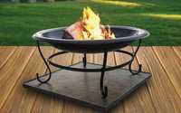 Brasero portable en acier pour extérieur, jardin, camping, patio, cour, avec support