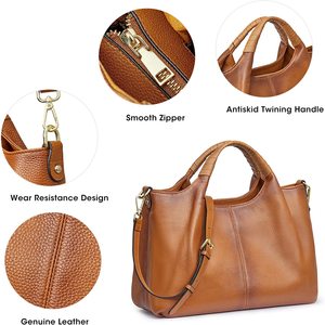 Sacs à main en cuir pour femmes, sacs bandoulière, sacs fourre-tout souples à poignée supérieure, sacs à bandoulière taille moyenne. - Product Image 3