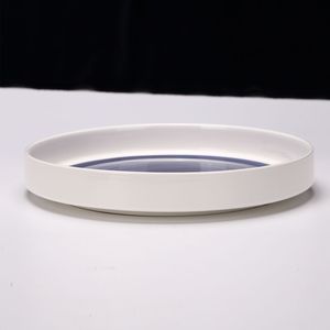 Set di Piatti in Ceramica Bianchi e Blu da 12 Pollici, Adatti al Microonde e Lavabili in Lavastoviglie, Stoviglie Eleganti per Riscaldare Cibo - Product Image 6