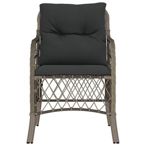 2pcs Gray Poly <b>Rattan</b> Patio <b>Chairs</b> with <b>Cushions</b> Patio Furniture Set - Product Image 5