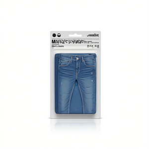 Jean en denim multi-saisons délavé, coupe droite décontractée taille mi-haute pour l'automne - Product Image 3