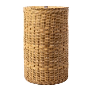 Rattan <b>Storage</b> <b>Basket</b> With Lid Tall Cylinder Shape Eco Friendly Laundry <b>Basket</b> Wholesale Bulk OEM Supplier Home Organizer - Product Image 2