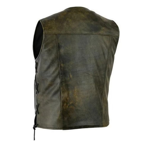Chaleco de Cuero Genuino para Hombre de la Mejor Calidad, Cálido e Impermeable para Otoño e Invierno, con Diseño sin Mangas y Decoración de Bolsillos - Product Image 3