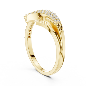 Bague Diamant Tourbillon Céleste, Bague Dorée Majestueuse à Motif Déroulé, Bague Diamant Tourbillon Enchanté, Bague Diamant Vague Filigrane Royale - Product Image 4