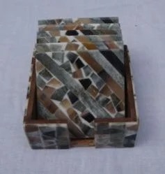 Natural Buffalo Horn Round Table <b>Coasters</b> Handmade Luxury Oil-Proof Non-Slip <b>Drink</b> Accessories High Quality - Product Image 2