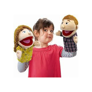 Marioneta de peluche para niña con vestido floral y pelo rubio, juguete de peluche suave para niños de 2 a 4 años - Product Image 3