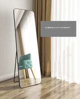 Vente en gros de grand miroir d'habillage pleine longueur de style moderne miroir décoratif pour chambre à coucher avec cadre en aluminium miroir en verre sur pied