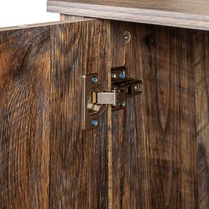 Credenza a 4 Ante Indipendente con 4 Ripiani Aperti per Ingresso, Soggiorno o Ufficio - Product Image 3