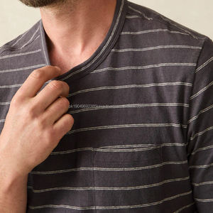 Short-Sleeve Tee for <b>Men</b> Cotton <b>Men's</b> Tshirts Summer Striped T-<b>shirt</b> Organic Tshirt <b>With</b> <b>Pocket</b> Casual t <b>Shirts</b> - Product Image 6
