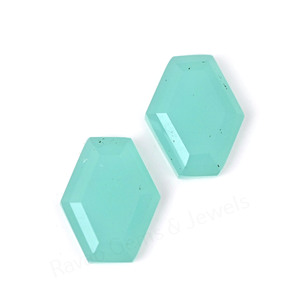 Aqua Chalcedony Hexagon Shape Step Cut High Polish 10x16mm Top Quality Loose Cabochon Gemstone Jewelry Making Pendant Necklace - Product Image 6