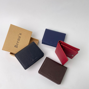 กระเป๋าสตางค์หนังแท้ผู้ชายแบบพับสั้น ป้องกัน RFID พร้อมที่หนีบเงิน กันน้ำ ผลิตจากโพลีเอสเตอร์ แฟชั่นสำหรับใช้ในชีวิตประจำวัน ลายหนังเม็ดทราย - Product Image 4