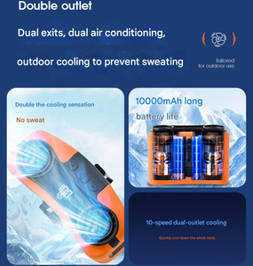 Ventilador de Aire Acondicionado Portátil sin Aspas con Doble Salida y Motor sin Escobillas, Ventilador Exterior a Batería con Luz K300 - Product Image 3