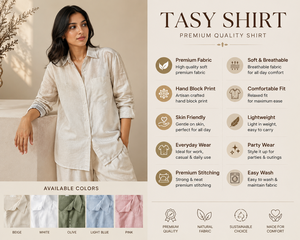 Women Beige <b>Linen</b> Two Piece Solid Top Long Sleeve Button Front Shirt Loose Wide Leg Long Pants Summer Casual Beach <b>Set</b> Wholesale - Product Image 2