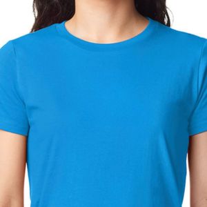 Camiseta de Algodón de Peso Medio para Mujer, Manga Corta, Cuello Redondo, Informal, Suave, Transpirable y Cómoda para Uso Diario, Venta al Por Mayor - Product Image 3