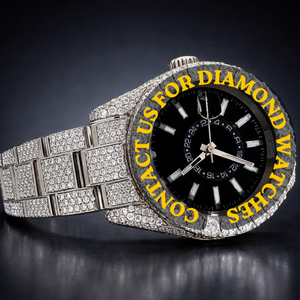Premium Quality Black Chronograph Round Dial White <b>Gold</b> Moissanite Diamond Hip Hop Fashion Business Designer Custom Collection - Product Image 2