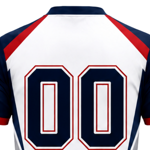 Manufacturer Custom Navy Blue Red White Sublimated Volleyball Jersey Short Sleeve Athletic Sports Shirt Team Competition Wear - Product Image 6