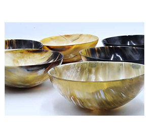 Meilleur bol de service en corne d'Inde, écologique, design moderne et minimaliste, tons bruns, décor poli, léger 0,4 kg - Product Image 1