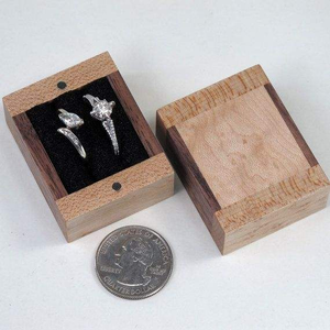 Wooden Ring Box with Soft <b>Cushion</b> Inside Wooden Ring Box for Engagement Gift Wooden Jewelry Ring Box by blossom craft india - Product Image 1