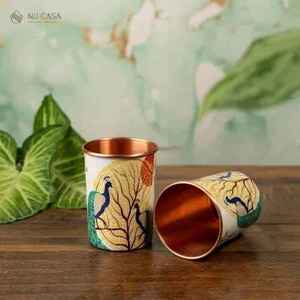 แก้วน้ำลายภาพบุคคลทองแดงแบบดั้งเดิม ศิลปะพื้นบ้าน แก้วน้ำลายวัฒนธรรม ดีไซน์สวยงาม ใช้ซ้ำได้ เป็นของขวัญ ของตกแต่งบ้าน - Product Image 3