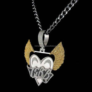 Fabricante de joyas personalizado Moissanite ángulo alas colgante colección Hip Hop joyería 3D último diseño personalizado Moissanite colgante - Product Image 4