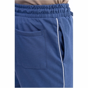 Men's Blue Sweatpants Elastic Waist <b>Drawstring</b> Closure Side Pockets Casual Jogger Pants Autumn Wear - Product Image 3