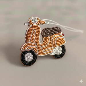 Beaded Vintage Scooter Decoration Colorful Ornament for Bag Charm - Product Image 2