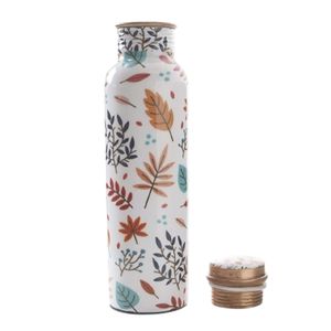 Bouteille d'eau en cuivre imprimée feuilles d'automne, étanche, écologique, réutilisable, gourde de sport pour boire – Vente en gros - Product Image 1