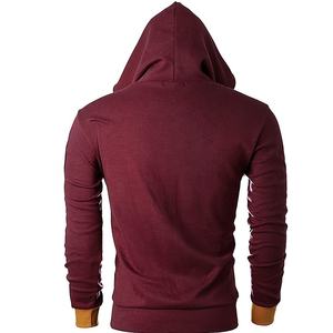 Sudadera con capucha de lana ligera con logotipo personalizado para hombre, jersey con bloques de color, ropa de calle de talla grande, bordado OEM para primavera - Product Image 3