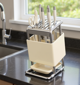 Support de Rangement Multifonctionnel en Métal pour Couteaux OEM/ODM Vietnam avec Drainage, Étagère de Comptoir de Cuisine - Product Image 3