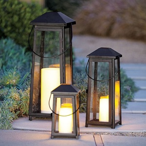 Lanterne en métal noir de luxe avec verre, style européen, pour Halloween, éclairage extérieur, décoration intérieure et extérieure pour la maison - Product Image 5
