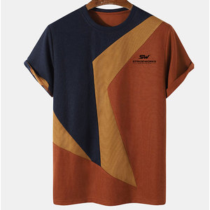 T-shirt léger pour homme au design basique, coupe décontractée, 100% coton respirant pour les tenues quotidiennes en toutes saisons - Product Image 1