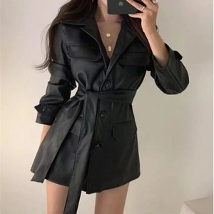 Manteaux longs élégants en cuir véritable pour femmes, sur mesure, décontractés, en cuir de vachette et vestes en peau de mouton - Product Image 4