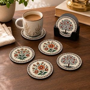 Elegant Printed Wooden Coaster – Perfect for Coffee Mugs, Tea Cups & Glasses Decorative Heat Resistant Mug & Glass Holder - Product Image 2