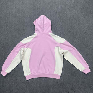 Sweat à capuche pour homme en molleton français 500 g/m² 100 % coton, style patchwork, design color block, strass, style hip-hop. - Product Image 6