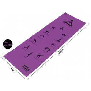 STAG ICONIC Yoga Mat 180cm x 60cm x 4mm – Non-Slip Exercise & Fitness Mat with Yoga Pose <b>Guide</b> - Product Image 2