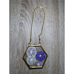 Hexagonal Hanging <b>Photo</b> <b>Frame</b> With Pressed Flower Art Metal <b>Frame</b> <b>Double</b> Glass Display Wall Art Decor For Home Interior Gift - Product Image 1