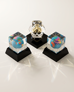 New Design Custom Logo Engraved Eco-friendly Clear Acrylic Lucite Crystal Jewelry Display Promotional Display Stand - Product Image 5