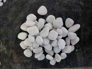 Snow White Shinny Dolomite Burnt Tumbled Marble Smooth Big Size Natural Cobbles & Pebbles for <b>Landscaping</b> & Rough Rocks - Product Image 2