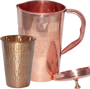 70 oz Pure Copper Picture with 1 Tumbler <b>Glass</b> Best Quality AYURVEDA Healing Jug for <b>Glass</b> Drinkware - Product Image 6